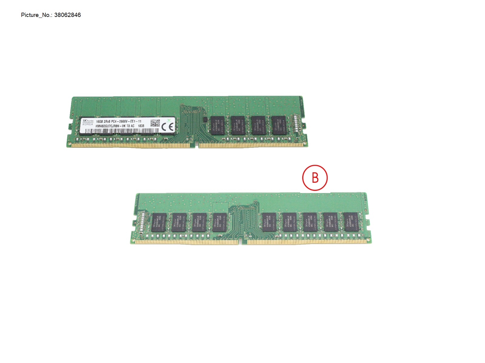 FUJITSU 16GB (1X16GB) 2RX8 DDR4-2400 U ECC