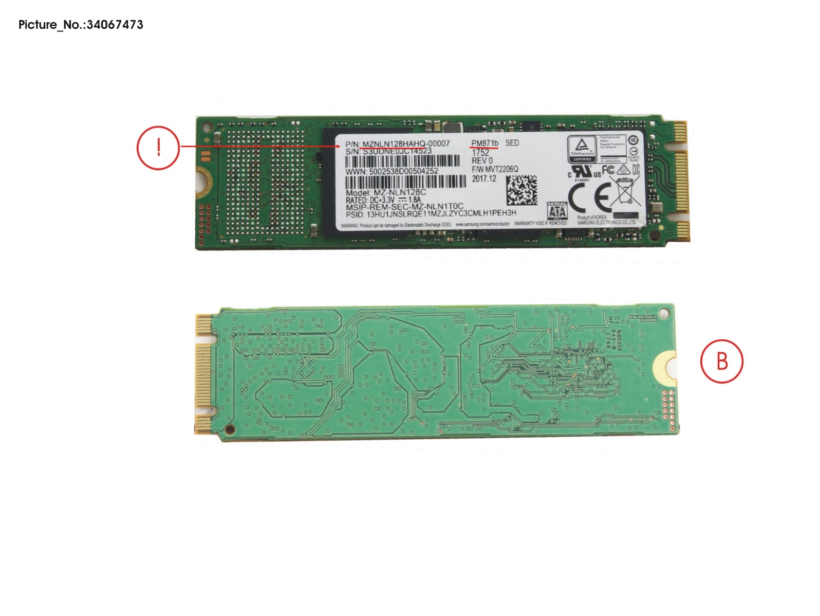 SSD S3 M.2 2280 PM871B 128GB (OPAL)