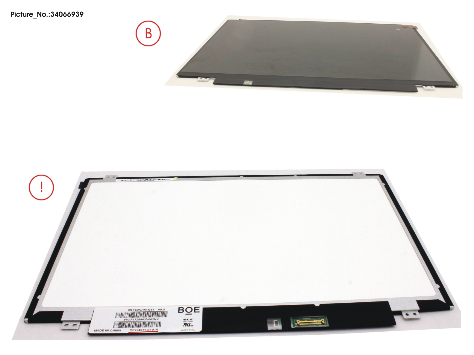 FUJITSU LCD PANEL BOE AG, NT140WHM-N41 (EDP,HD) FUJITSU LCD PANEL BOE AG, NT140WHM-N41 (EDP,HD)