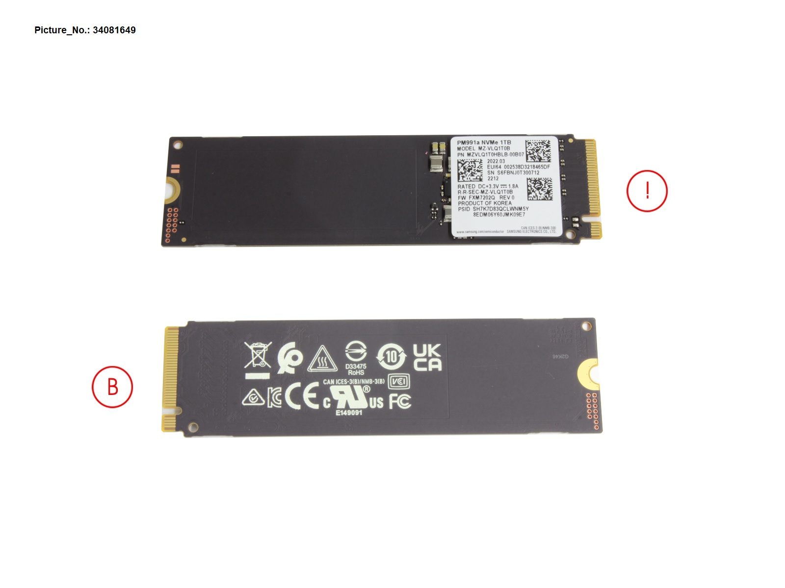 SSD PCIE M.2 PM991A 1TB(SED)