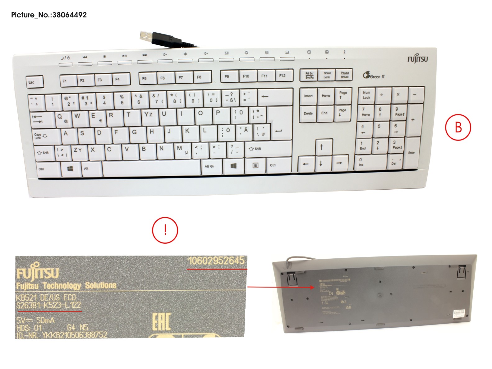 KEYBOARD KB521 DE/US ECO