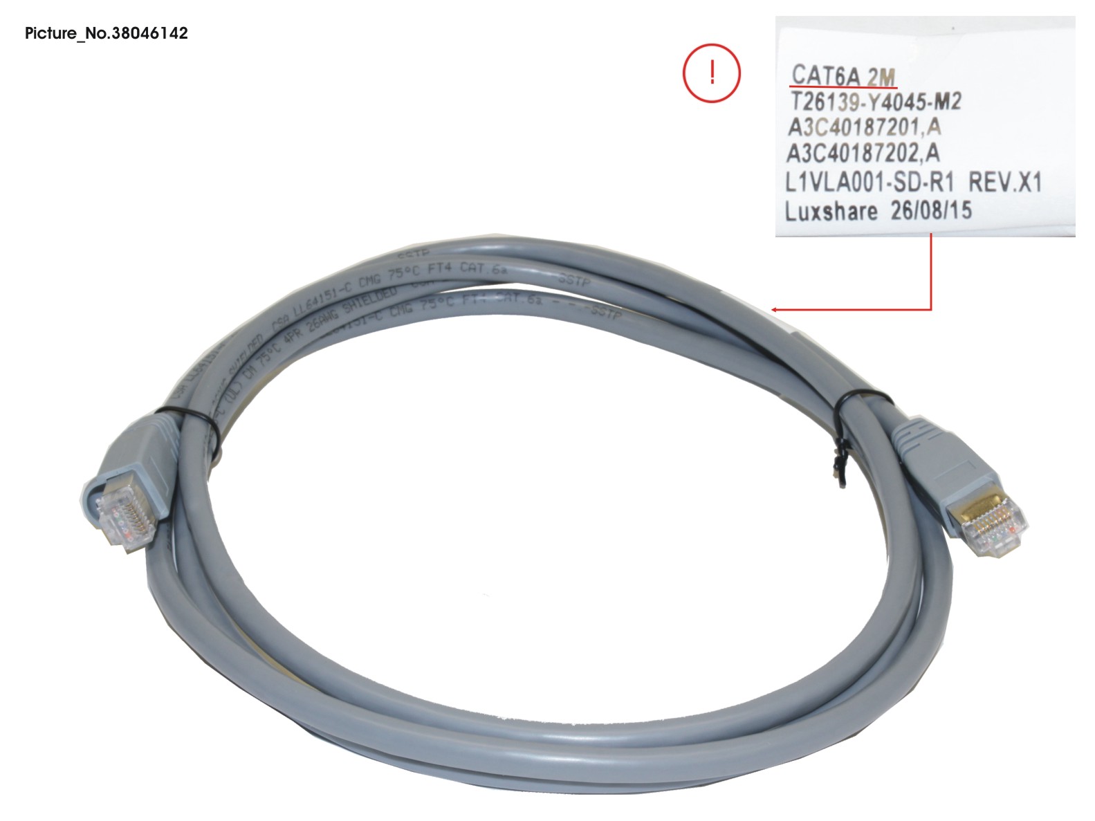 CABLE CAT 6A, RJ45, 2M CABLE CAT 6A, RJ45, 2M