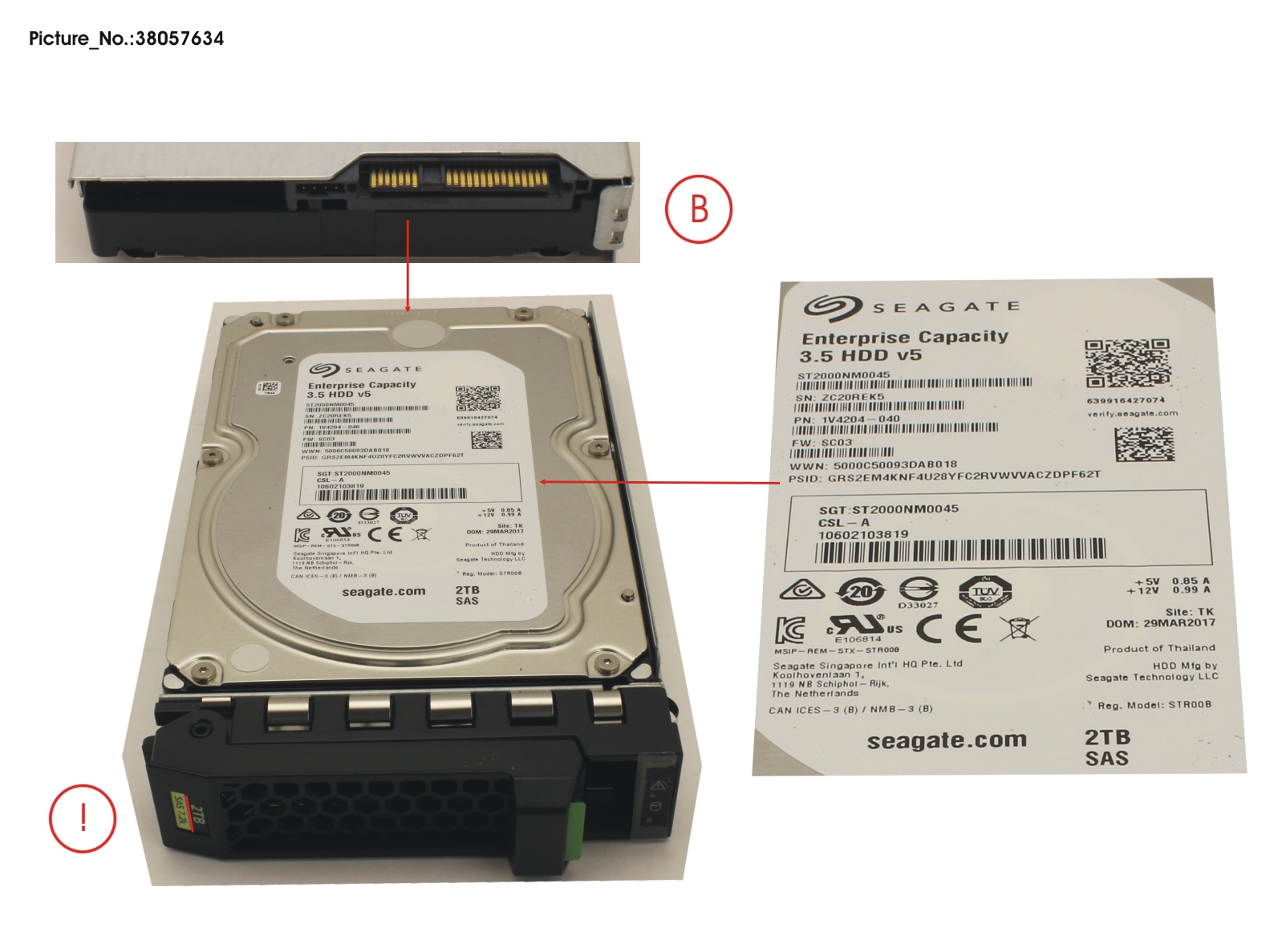 HD SAS 12G 2TB 7.2K HOT PL 3.5 BC