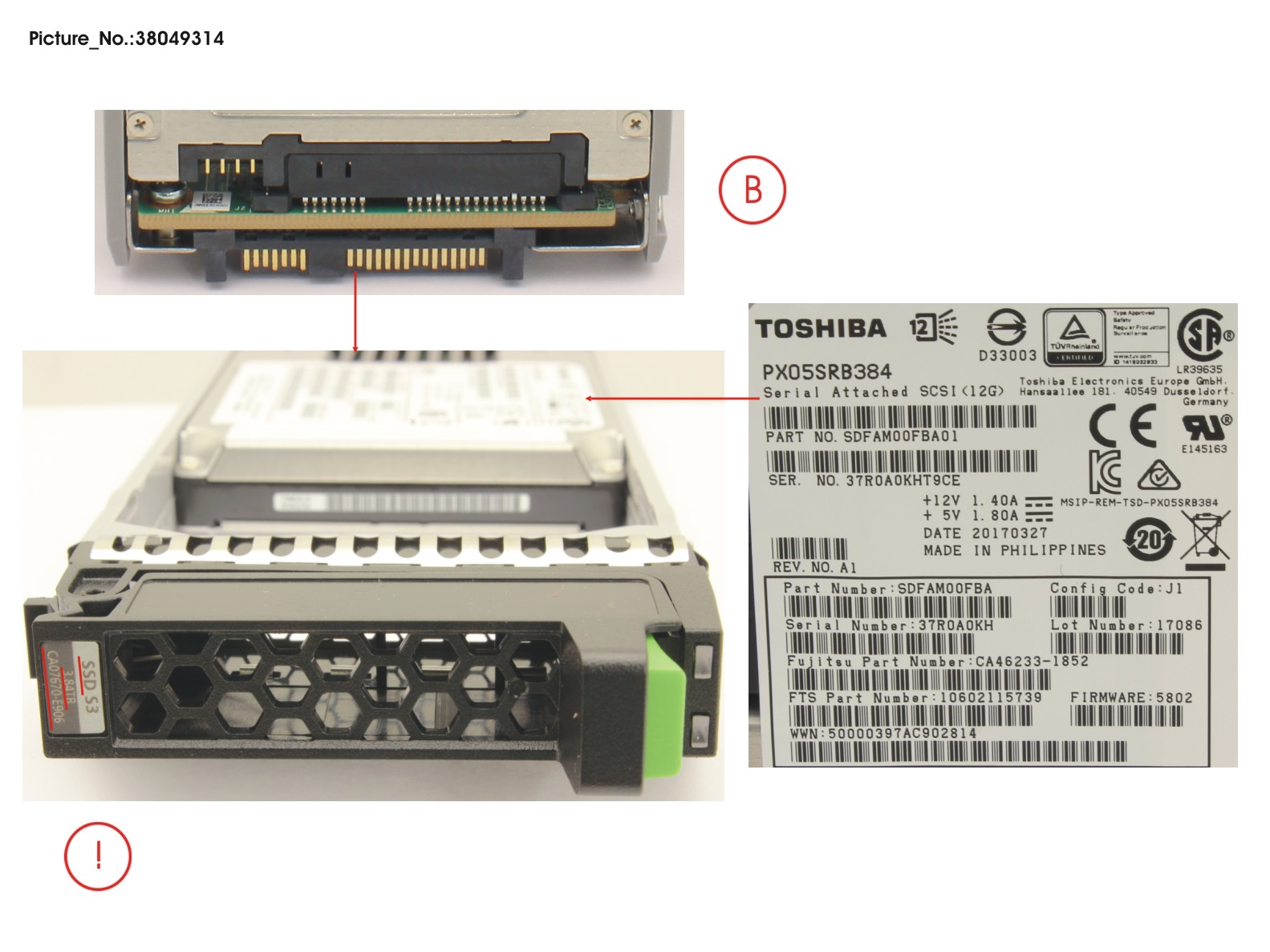 DXS3 MLC SSD SAS 3.84TB 12G 2.5 X1