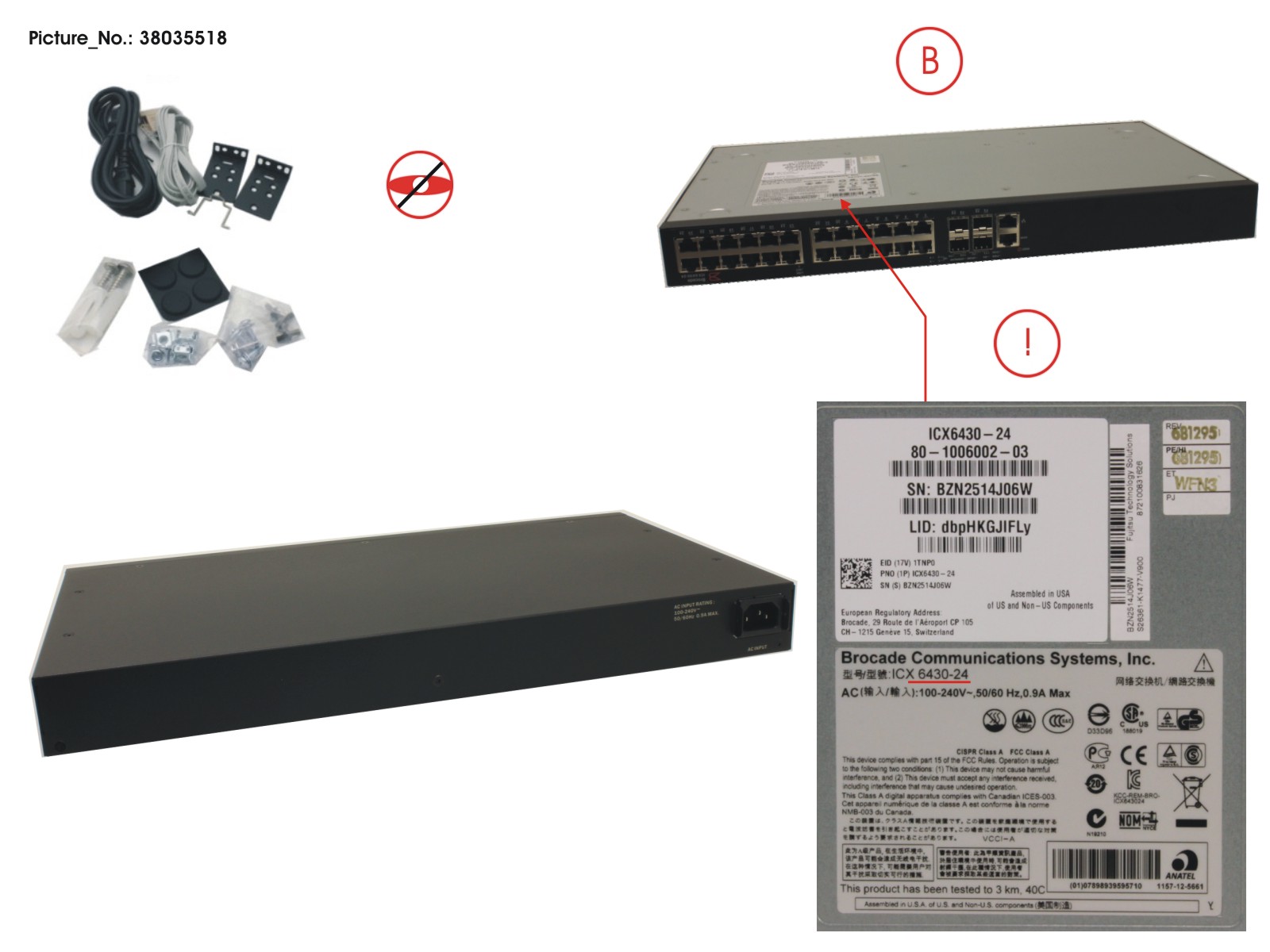 SWITCH ICX 6430-24, 24X 1GBE RJ45