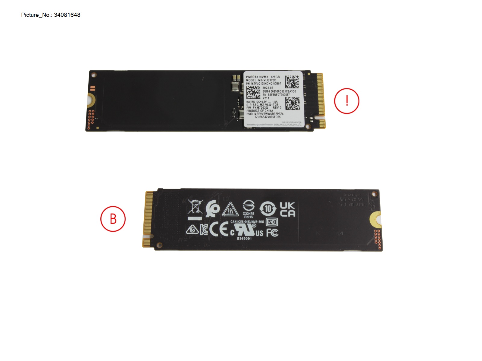 SSD PCIE M.2 PM991A 128GB(SED)