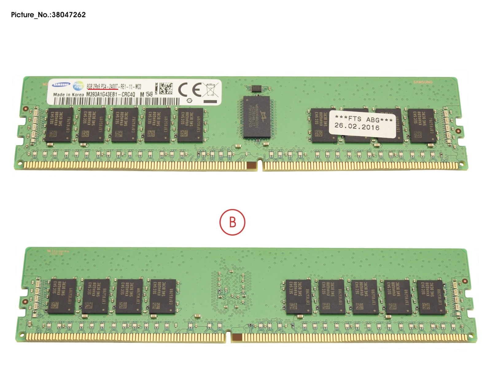 8GB (1X8GB) 2RX8 DDR4-2400 R ECC