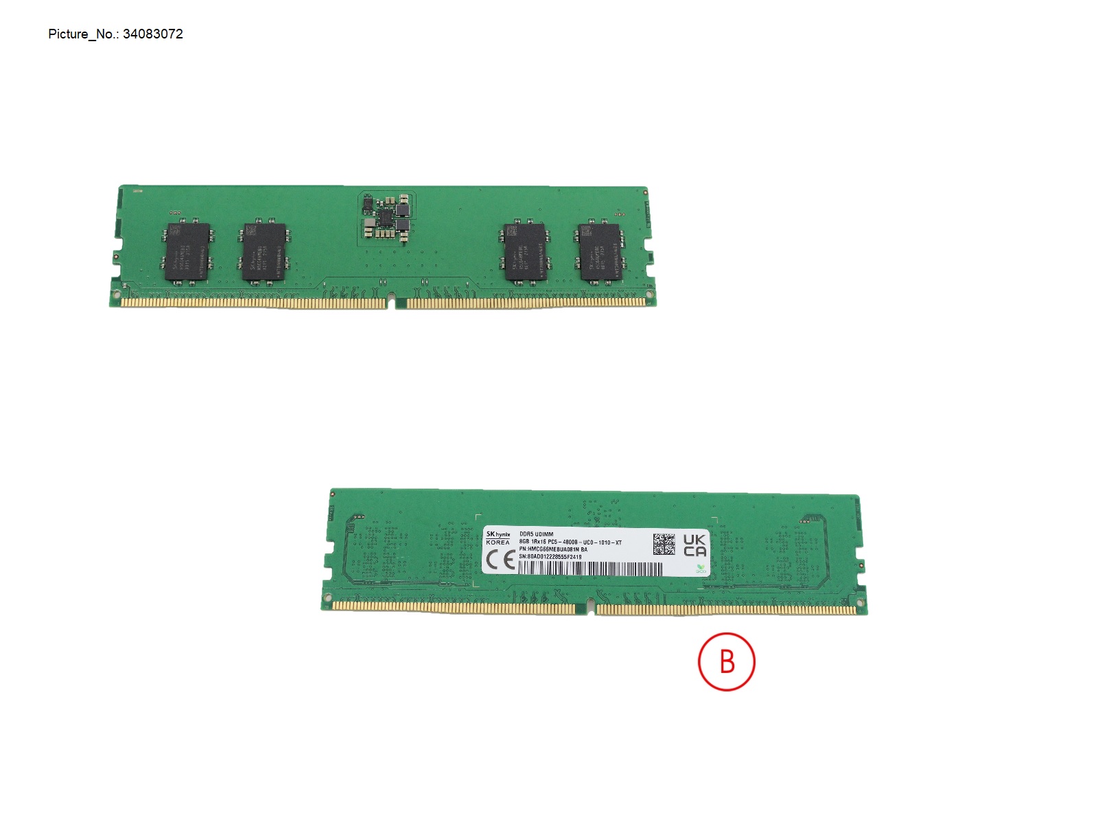MEMORY 8GB DDR5-4800 UNB