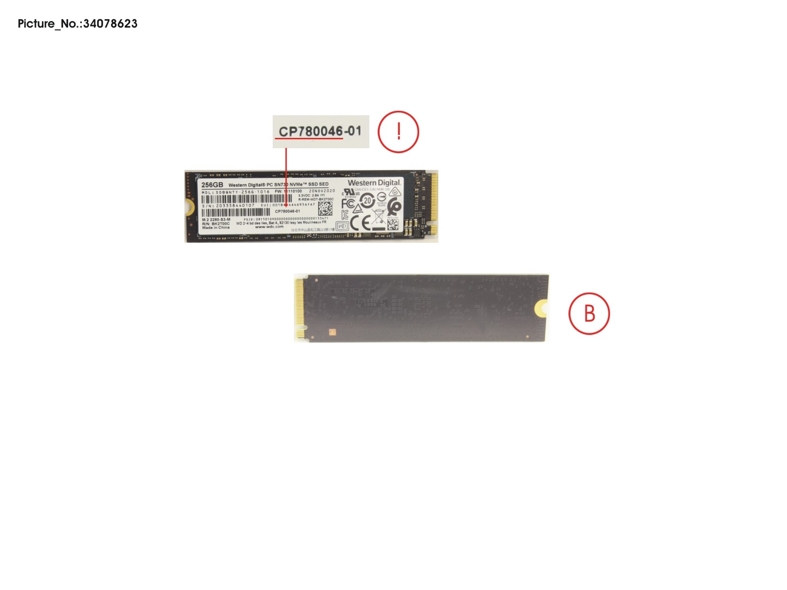 SSD PCIE M.2 2280 SN730 256GB(SED)