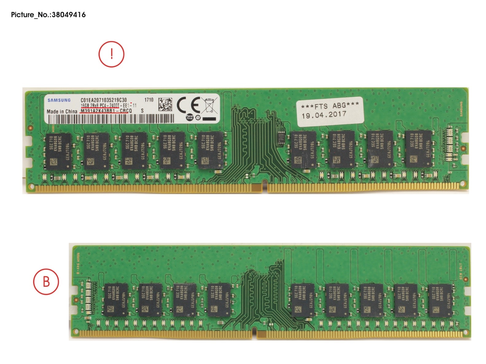 16GB (1X16GB) 2RX8 DDR4-2400 U