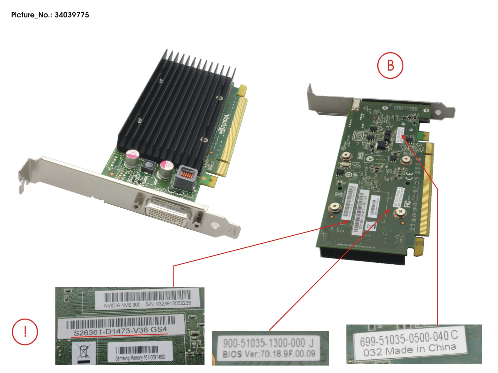 FUJITSU VGA QUADRO NVS300 512MB PCI-E X16 W8