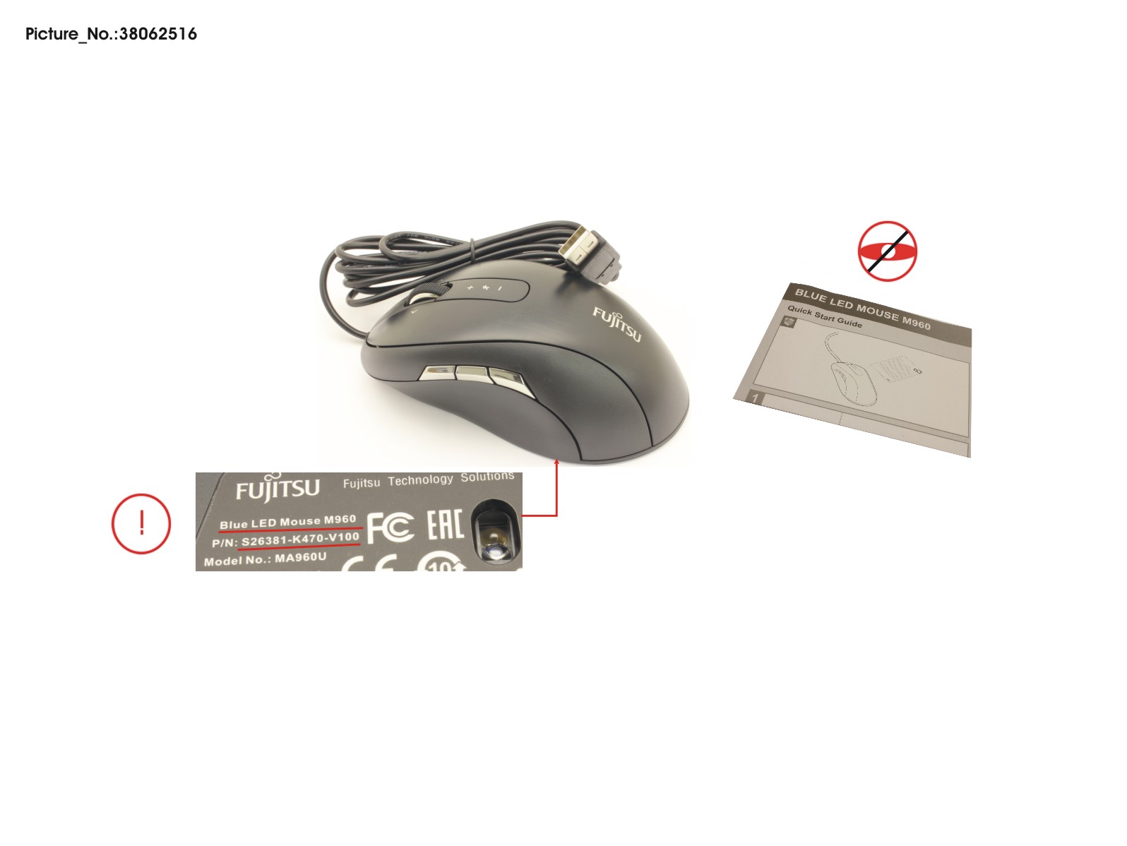 FUJITSU BLUE LED MOUSE M960 BLACK