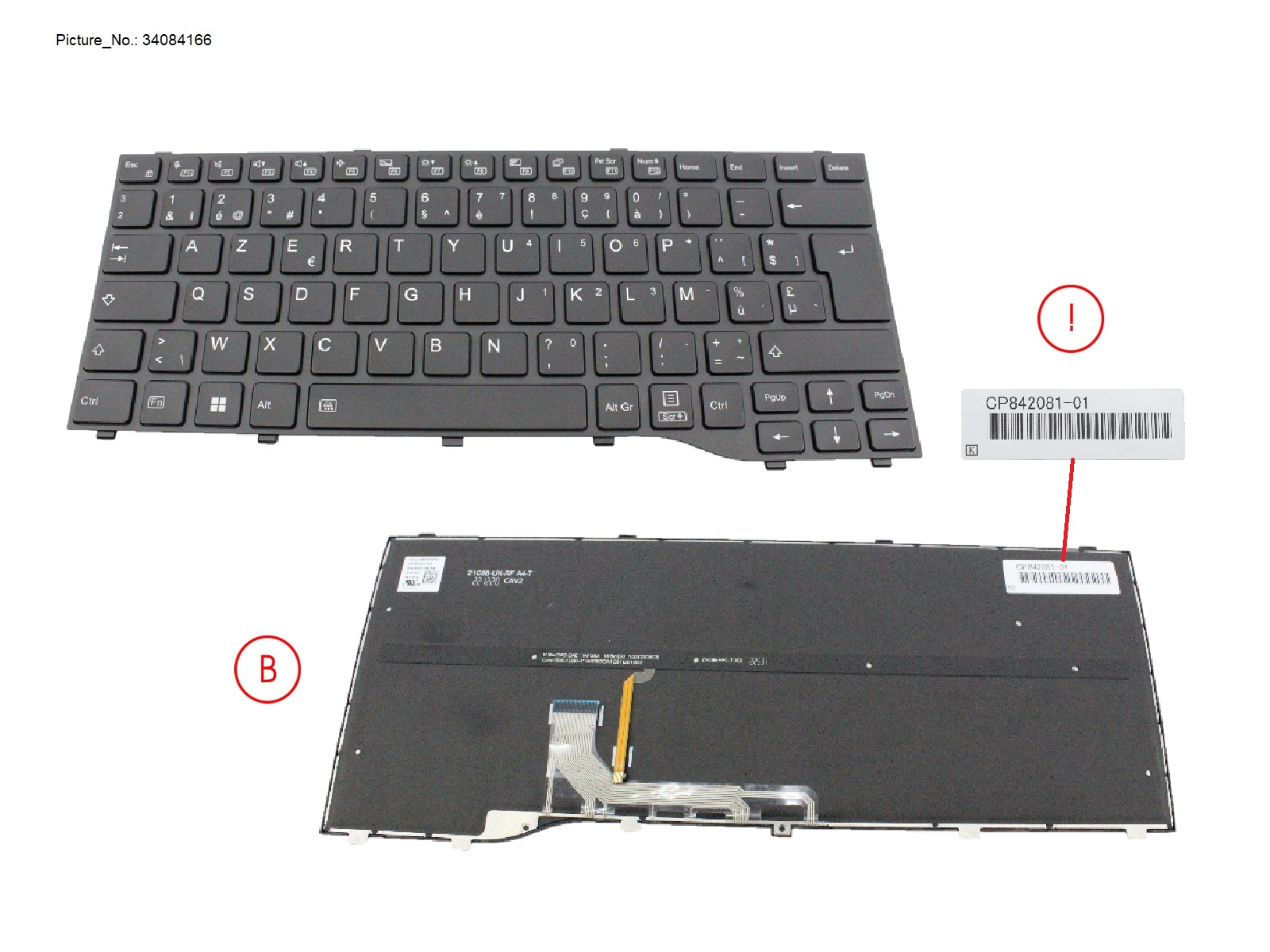 KEYBOARD BLACK W/ BL BELGIUM (NEW_FN)