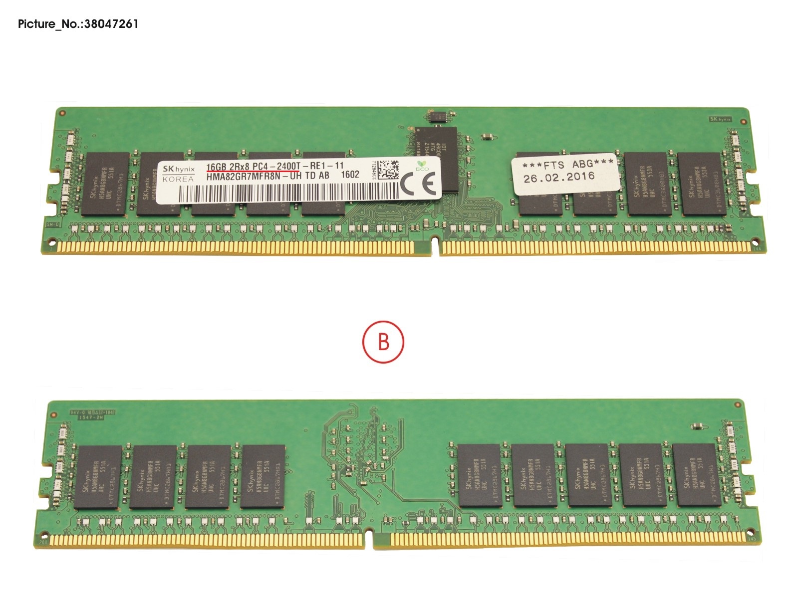 16GB (1X16GB) 2RX8 DDR4-2400 R ECC
