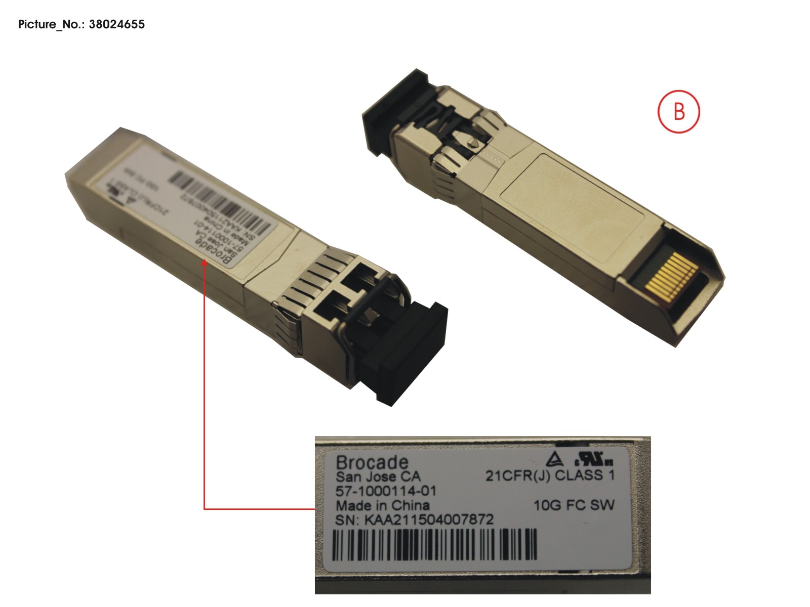 SFP+,SWL,10GFC,1-PK, MM