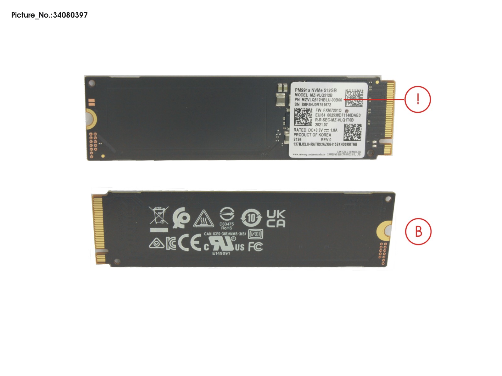 SSD PCIE M.2 2280 512GB PM991A SSD PCIE M.2 2280 512GB PM991A