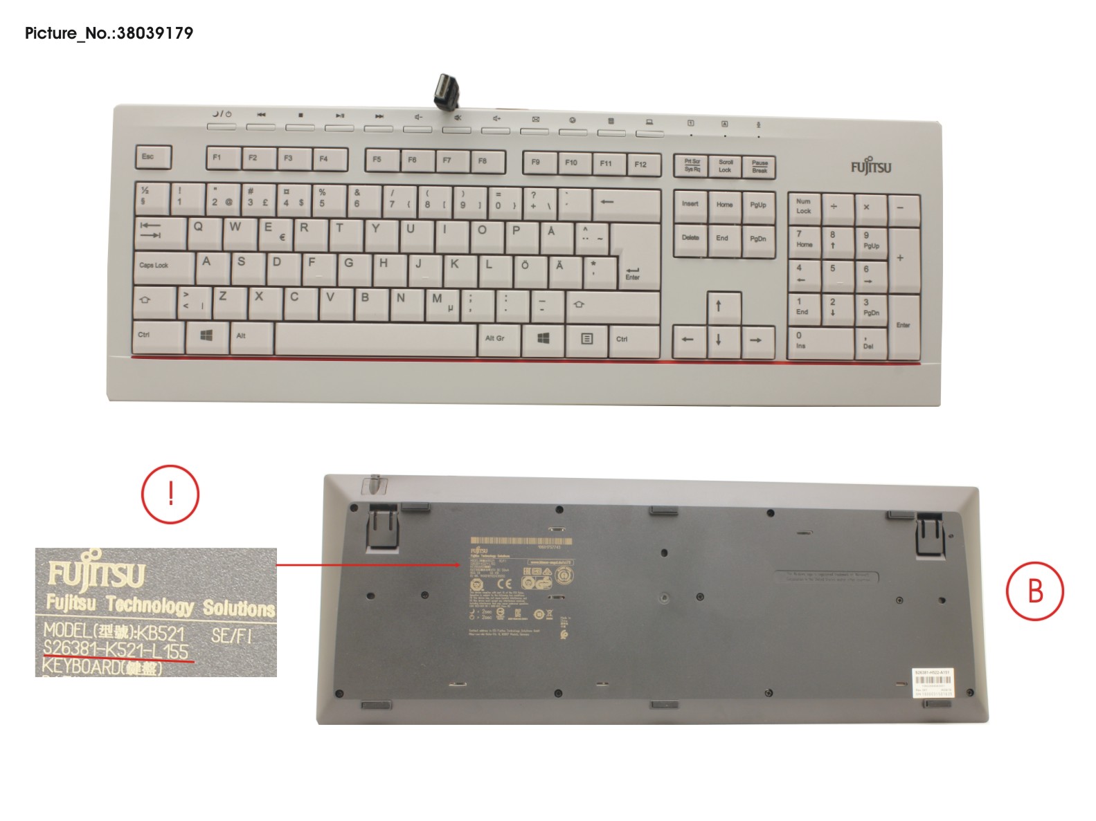 KEYBOARD KB521 SE/FI