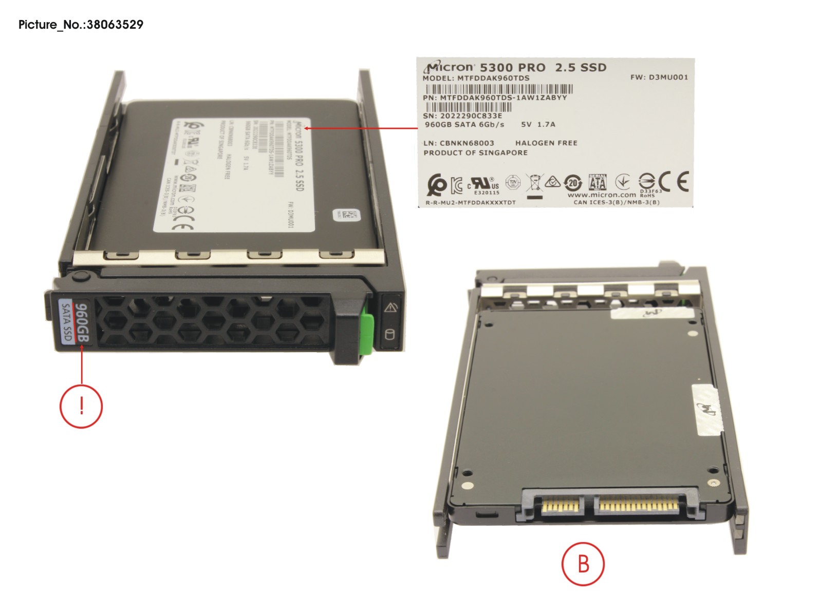 FUJITSU SSD SATA 6G RI 960GB IN SFF SLIM