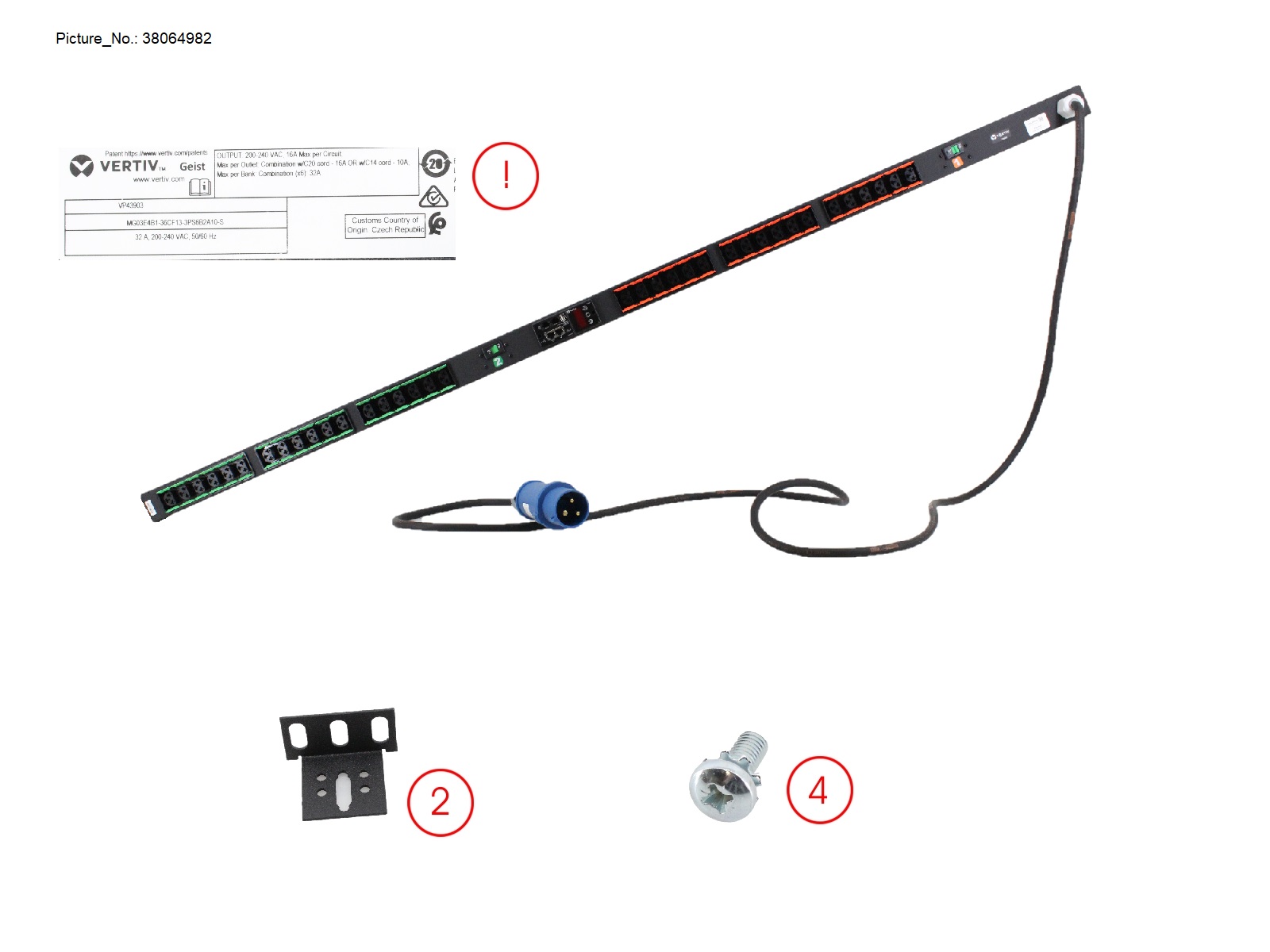 METERED PDU 32A IEC309 36X COMBINATION C