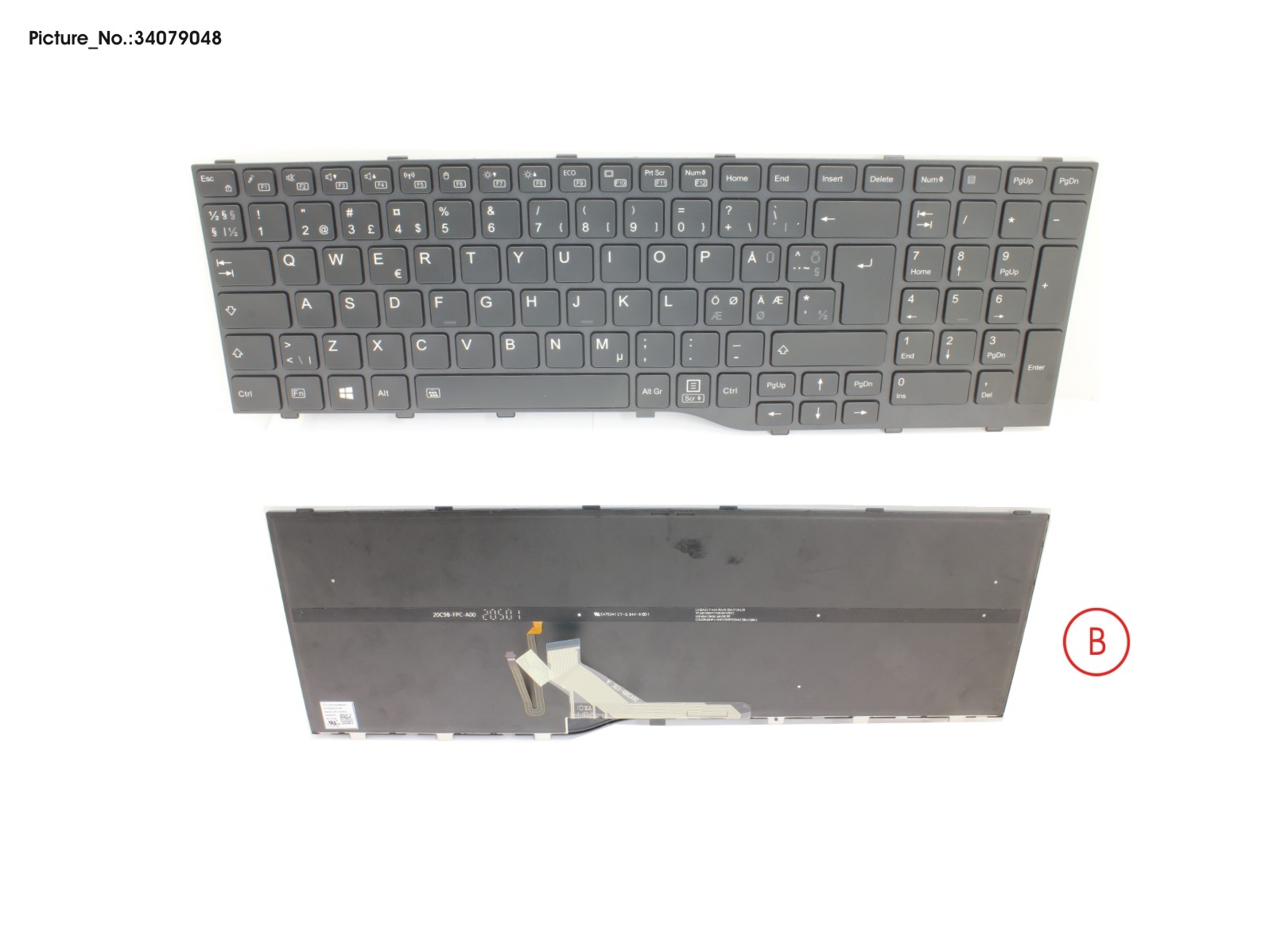 KEYBOARD BLACK W/ BL NORDIC KEYBOARD BLACK W/ BL NORDIC