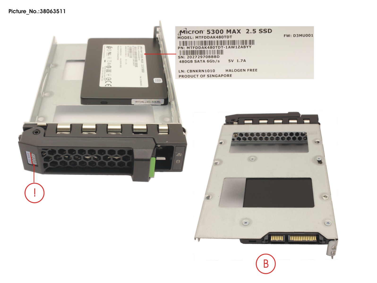 SSD SATA 6G 480GB MU SFF IN LFF SLIM