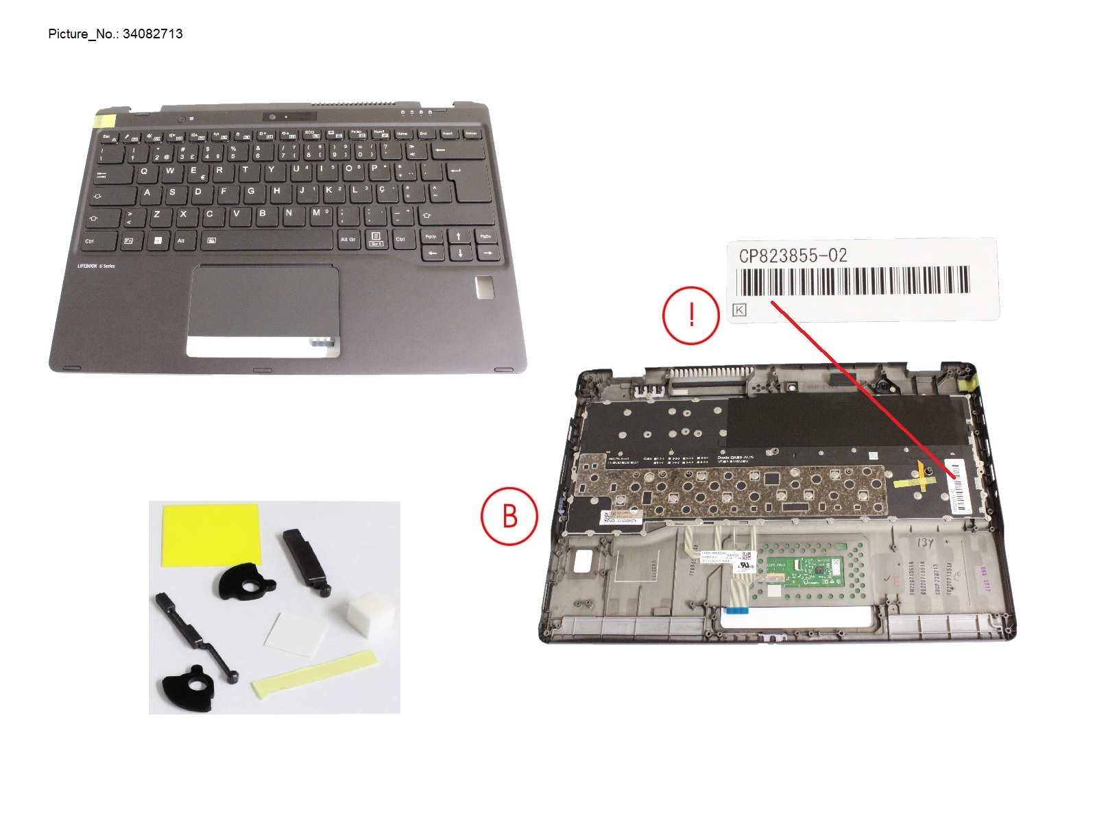 UPPER ASSY INCL. KEYB PORTUGAL W/FP