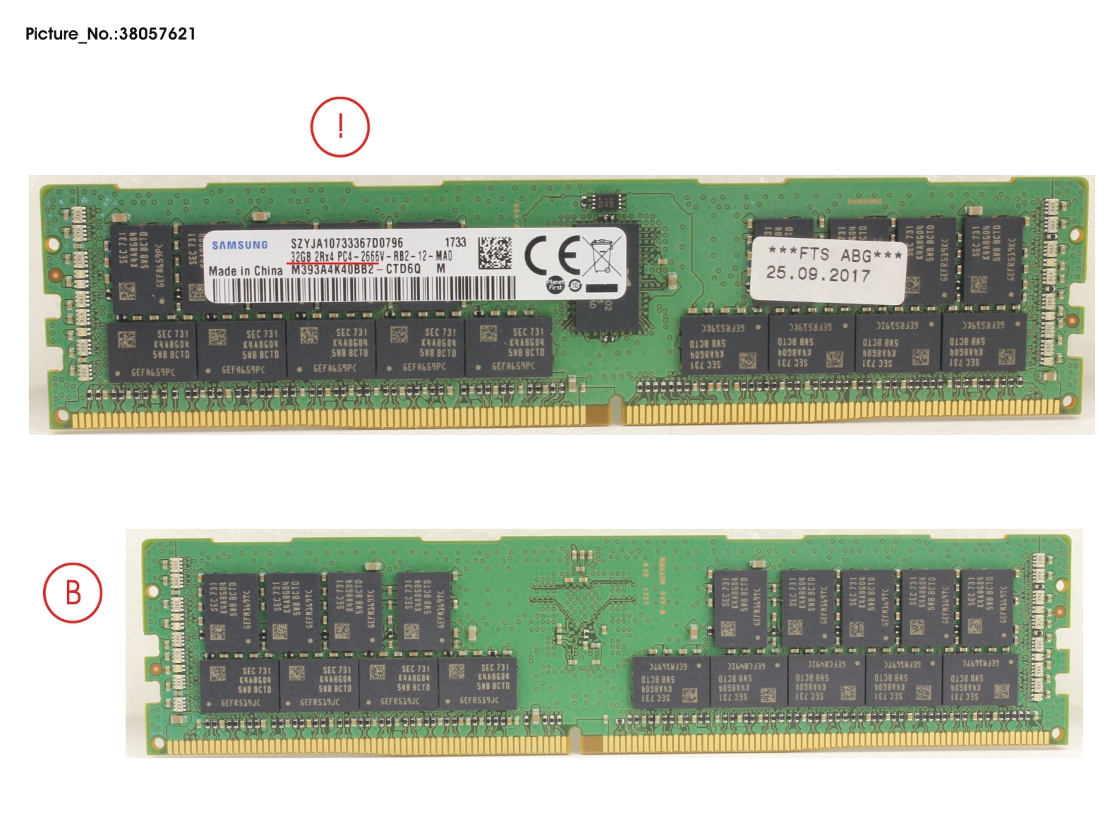 FUJITSU SparePart 32GB DDR4-2666 RDIMM 2Rx4 (S)
