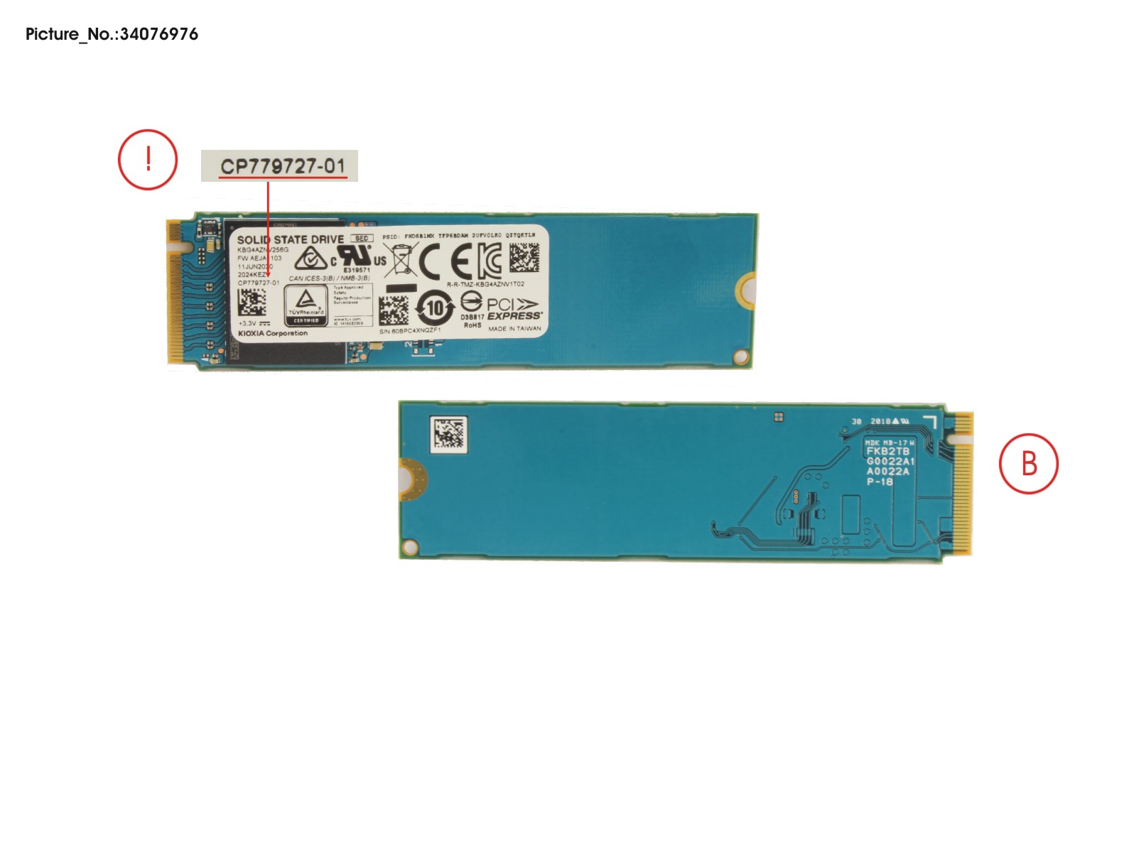 SSD PCIE M.2 BG4 256GB (SED)