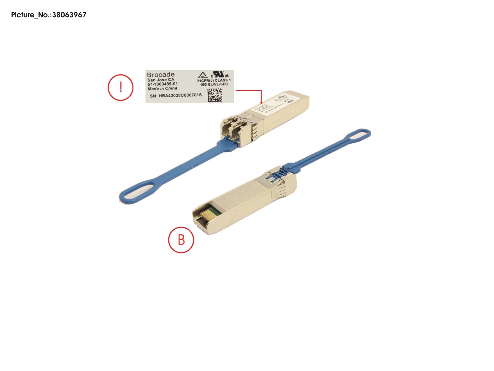 FRU, SFP+, ELWL 25KM, 16G, 1-PK, SECURE