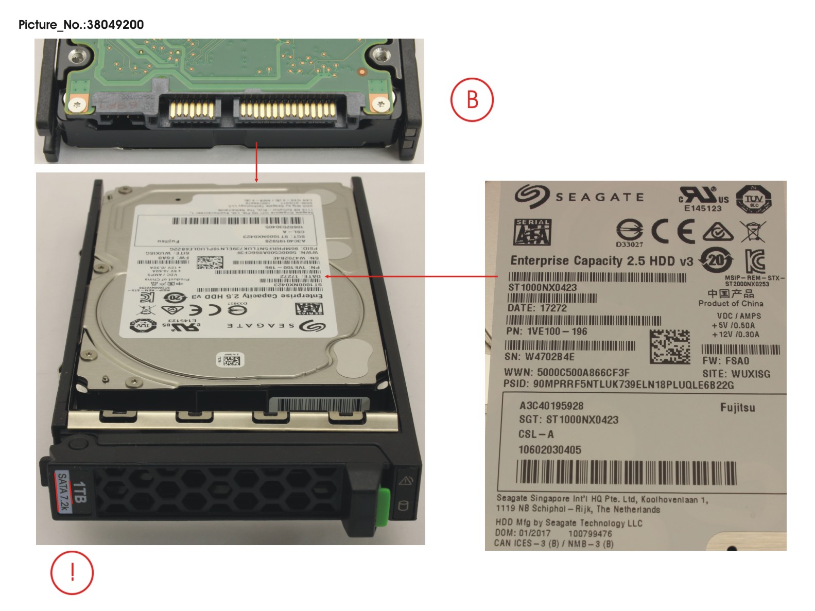 HD SATA 6G 1TB 7.2K 512N HOT PL 2.5 BC