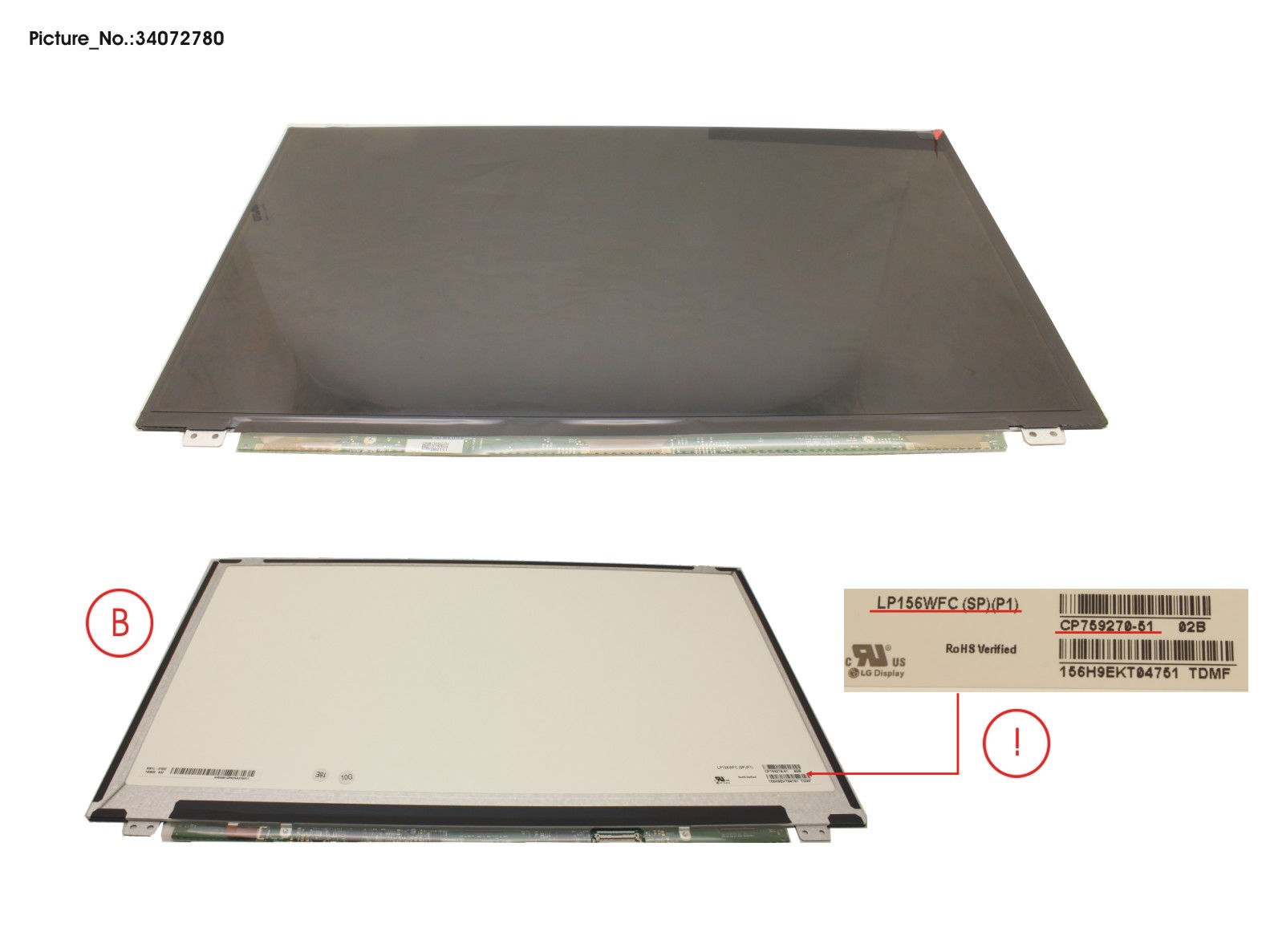 FUJITSU LCD PANEL LGD AG, LP156WFC-SPP1(EDP,FHD)