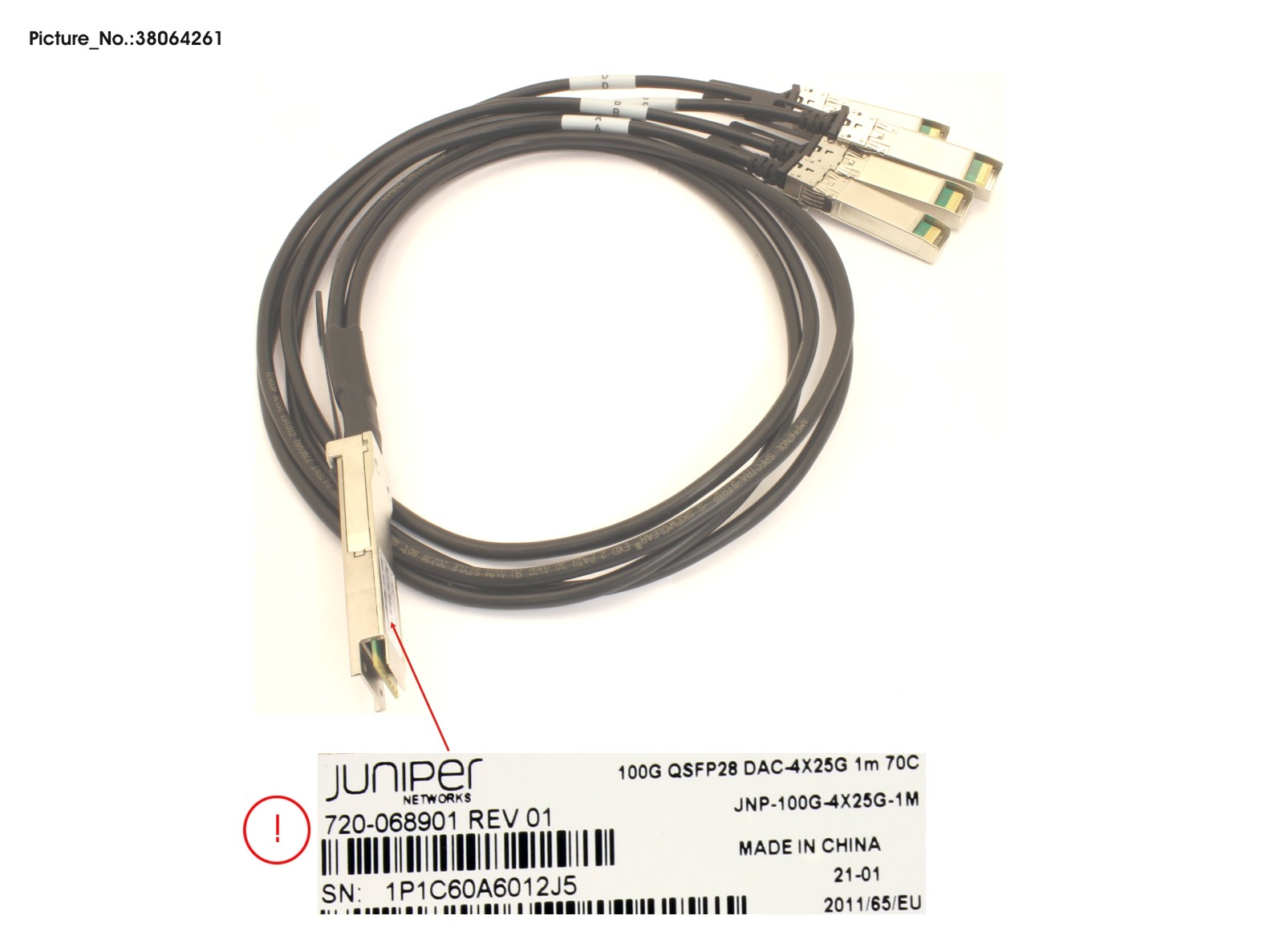 100G DIRECT ATTACHED CABLE(BREAKOUT, 1M,