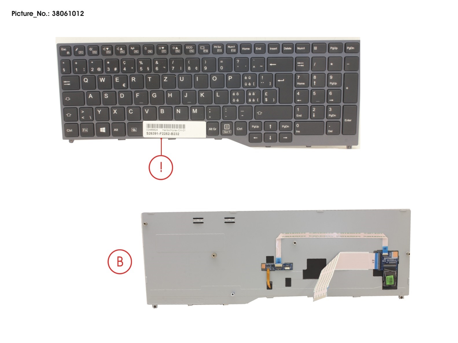 KEYBOARD BLACK W/ BL SWISS KEYBOARD BLACK W/ BL SWISS