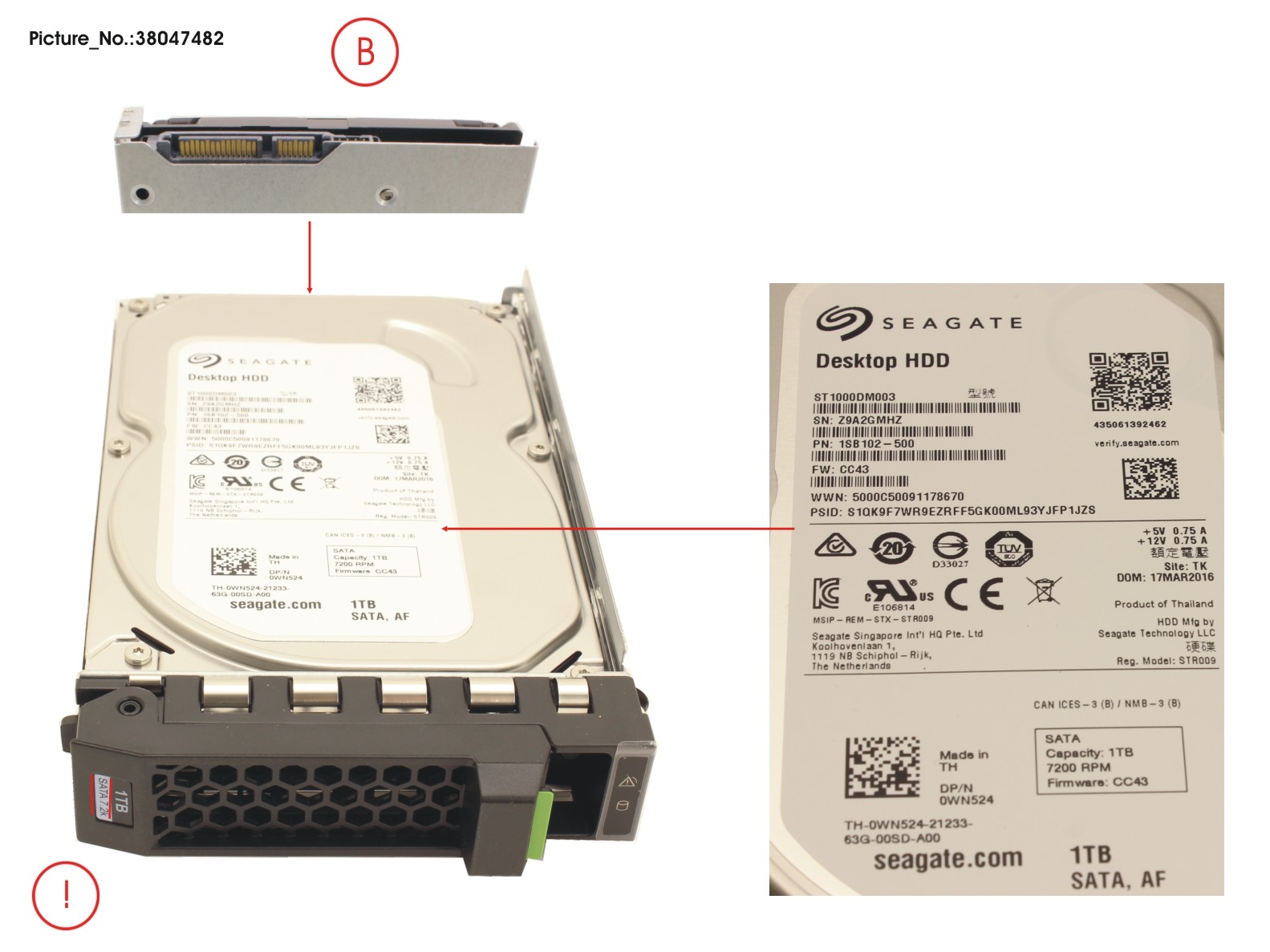 FUJITSU HD SATA 6G 1TB 7.2K HOT PL 3.5