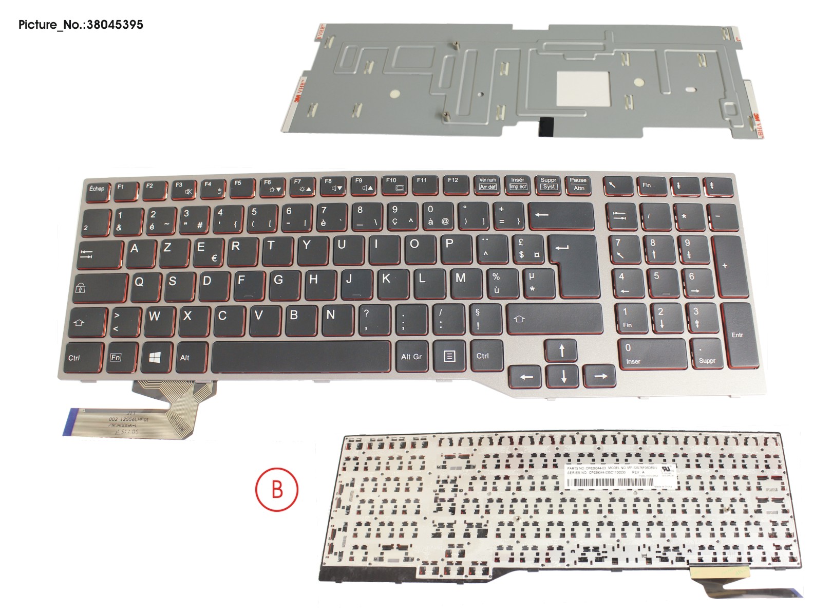 FUJITSU KEYBOARD BLACKRED FRANCE WO TS