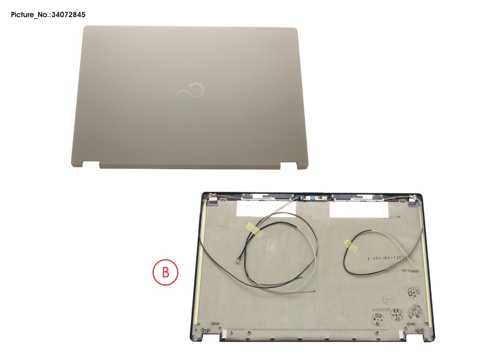LCD BACK COVER ASSY(W/ CAM,MIC FOR WWAN)