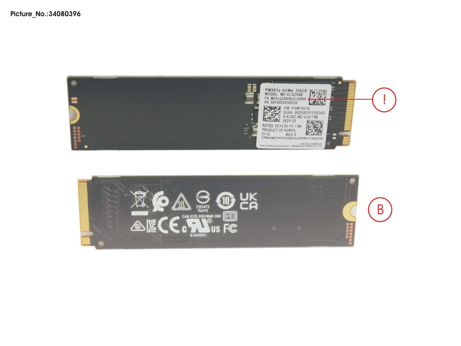 SSD PCIE M.2 2280 256GB PM991A