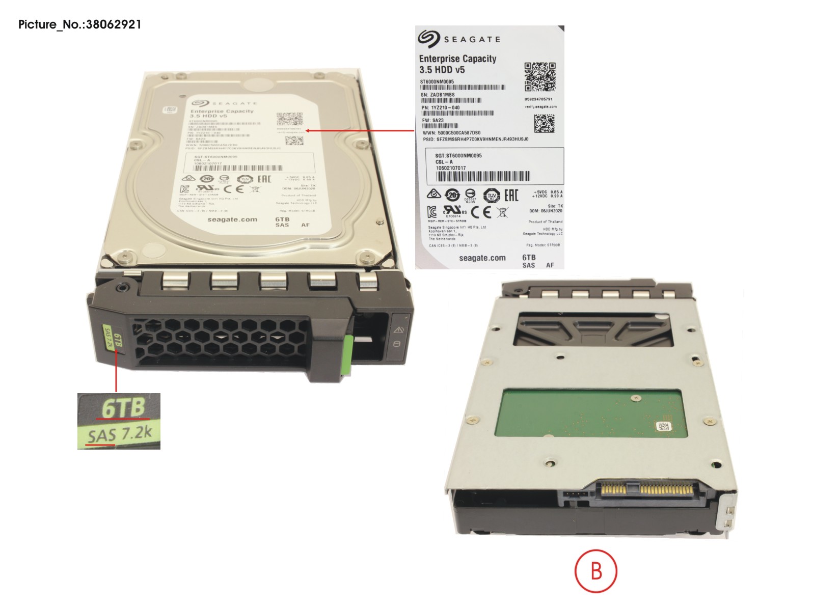 FUJITSU HD SAS 12G 6TB 7.2K 512E HOT PL 3.5  BC