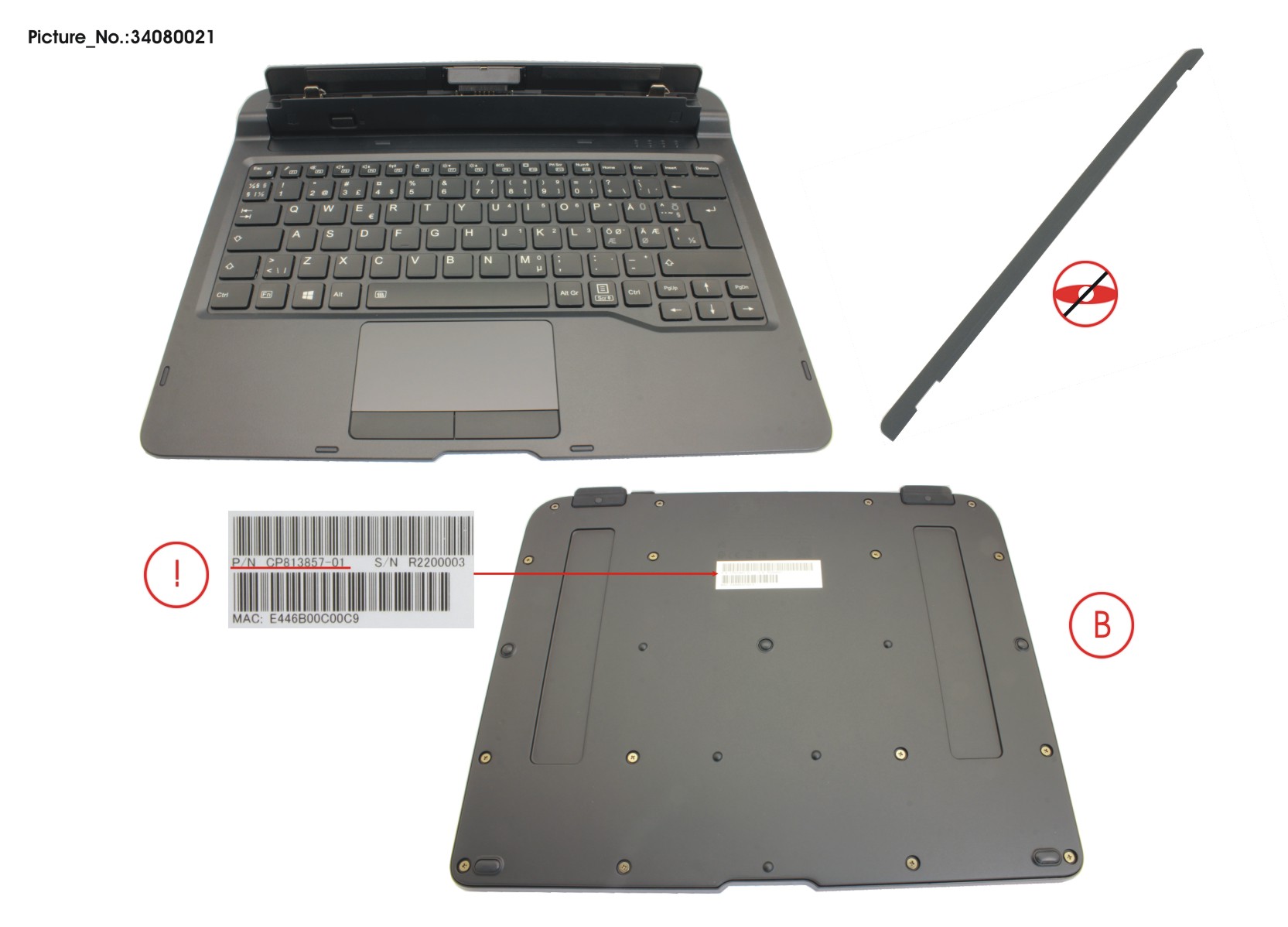 KEYBOARD DOCKING NORDIC W/ BL, UKCA