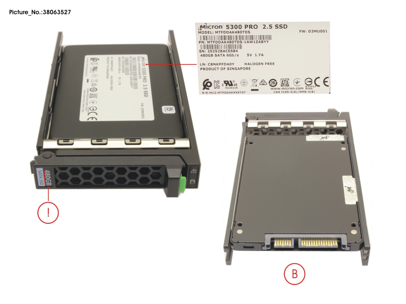 FUJITSU SSD SATA 6G RI 480GB IN SFF SLIM