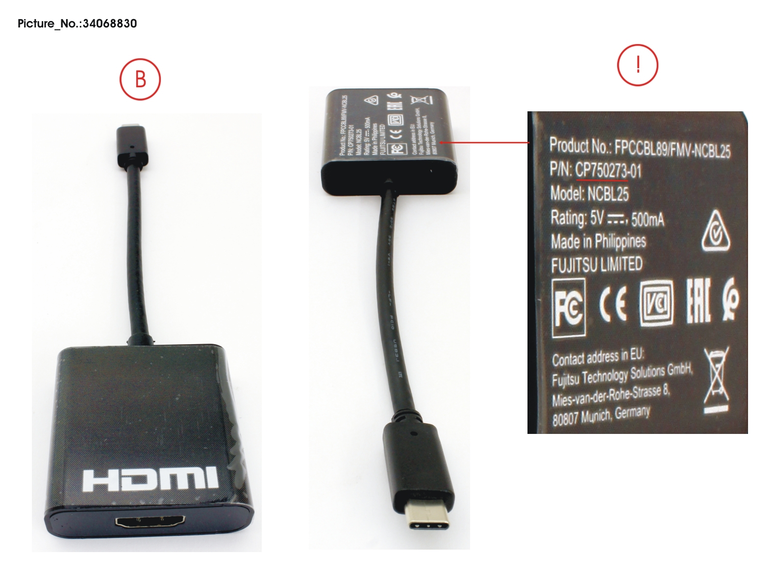 CABLE, HDMI ADAPTER (USB TYPE-C TO HDMI)