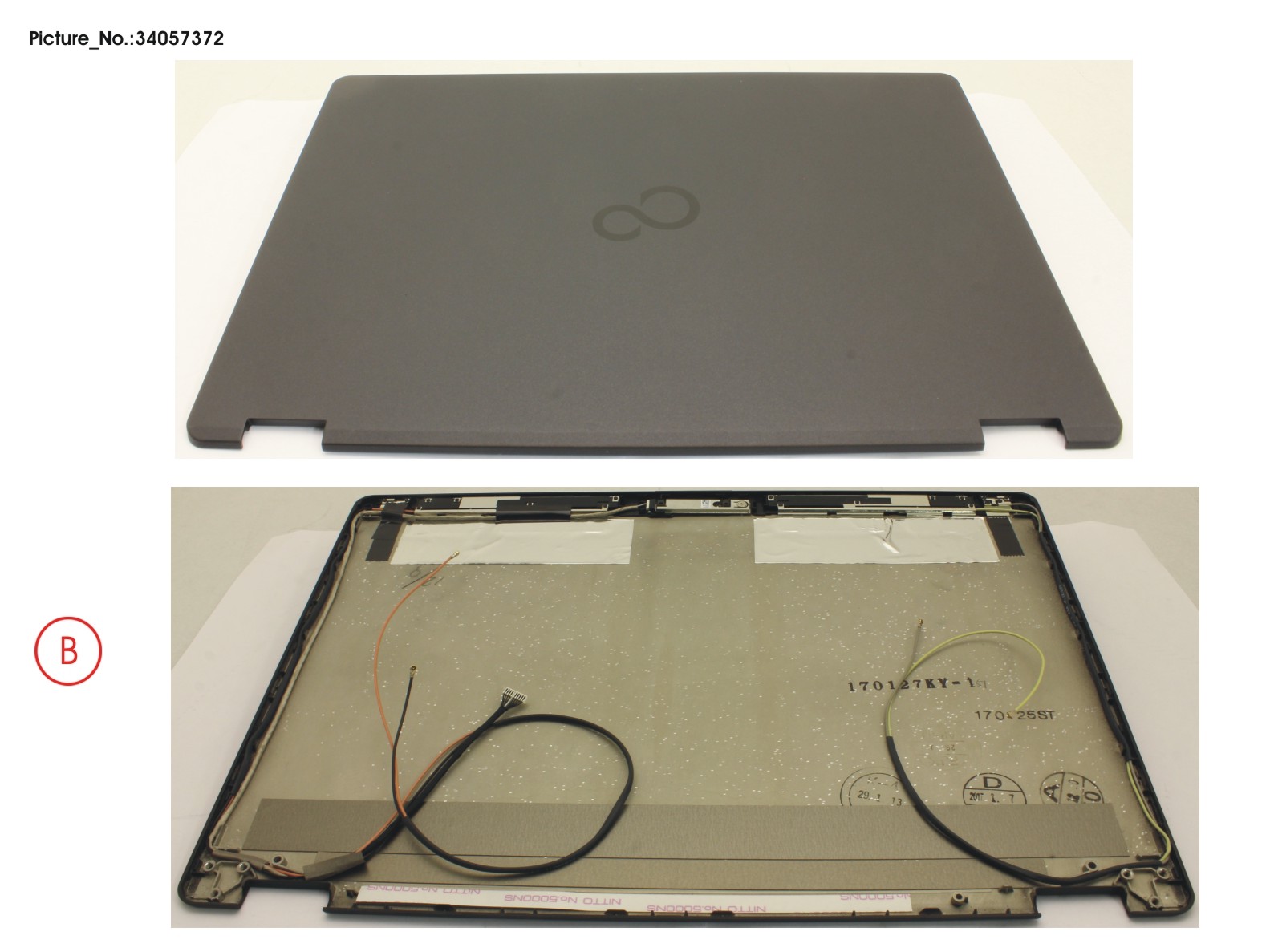 LCD BACK COVER ASSY (FHD) W/O CAM W/ MIC