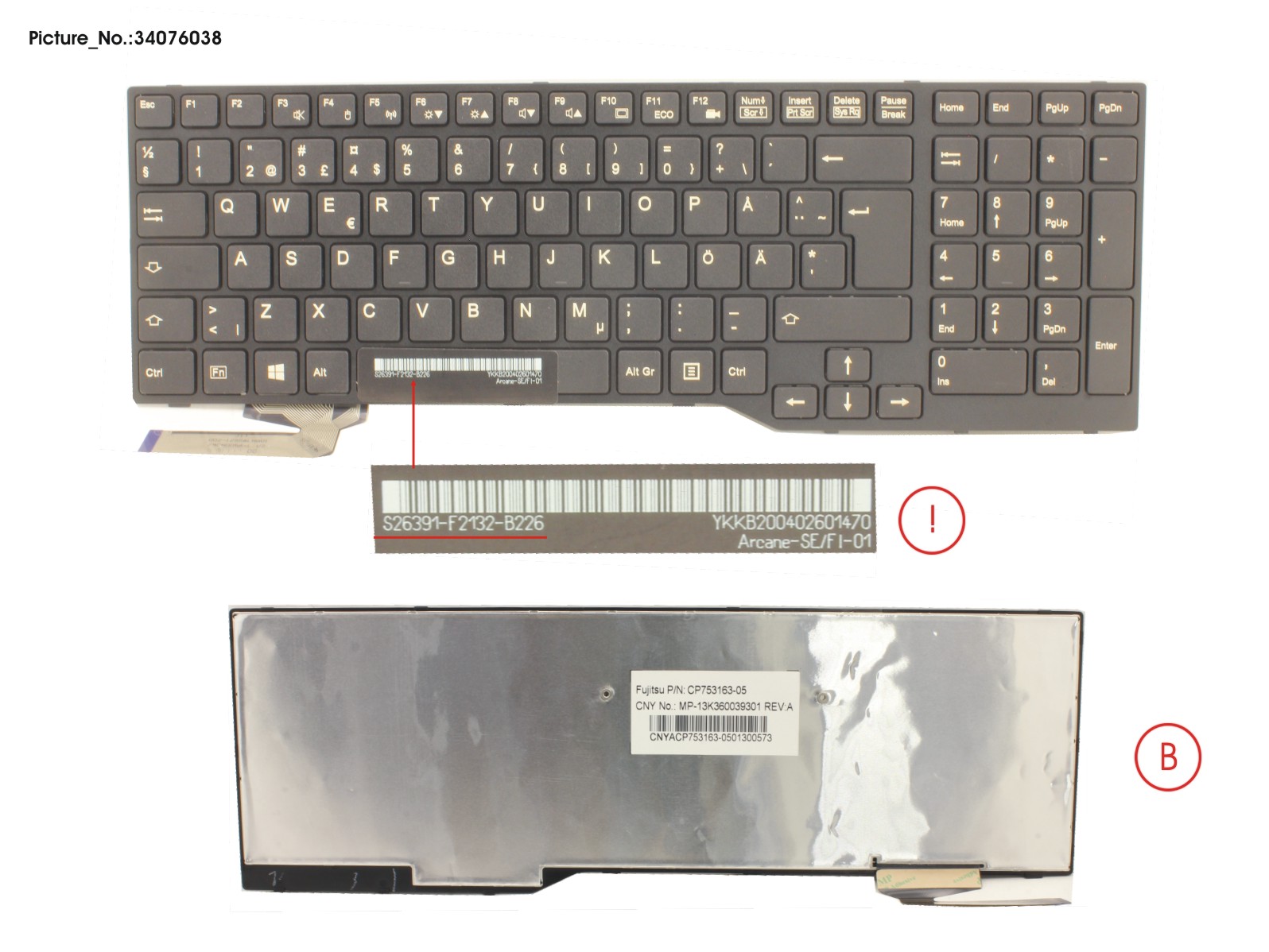 KEYBOARD SWEDEN/FINLAND (BLACK)