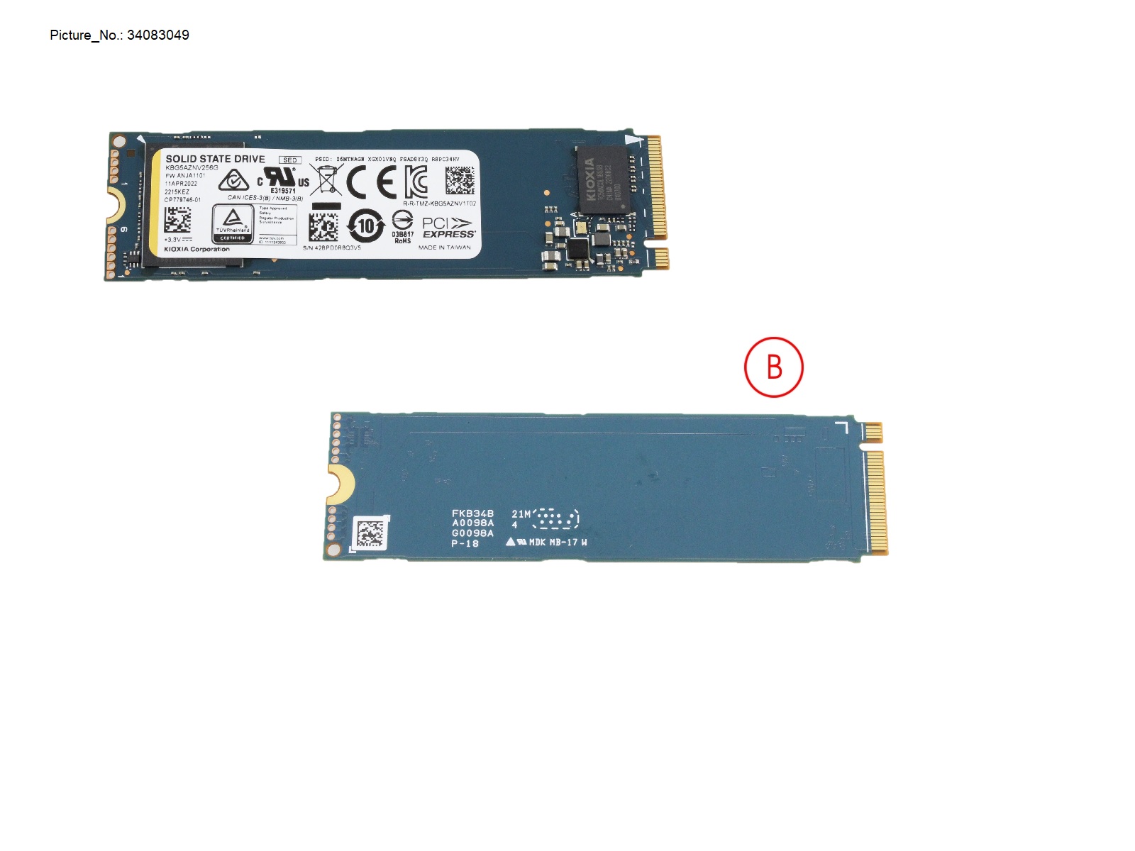 SSD PCIE M.2 2280 256GB BG5 (SED)