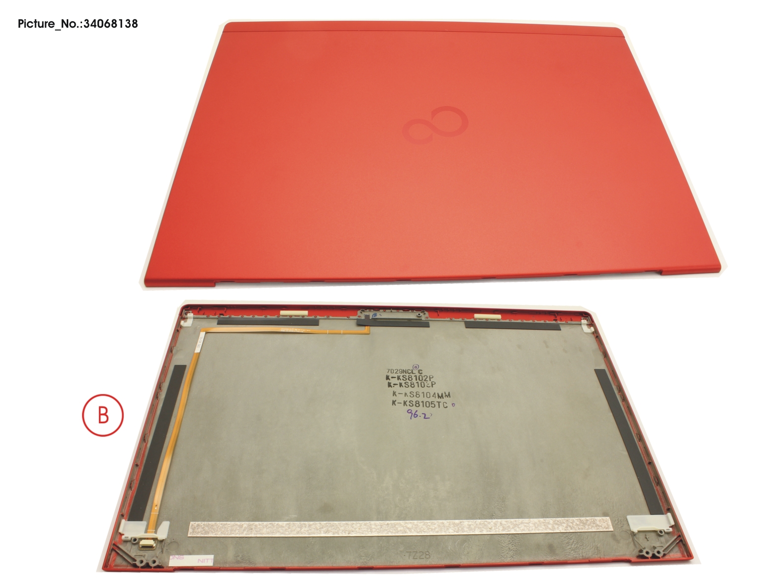 LCD BACK COVER RED NON TOUCH W/CAM LCD BACK COVER RED NON TOUCH W/CAM