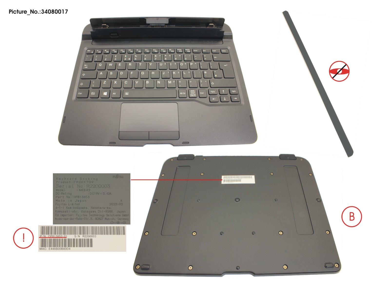 KEYBOARD DOCKING UK W/ BL, UKCA