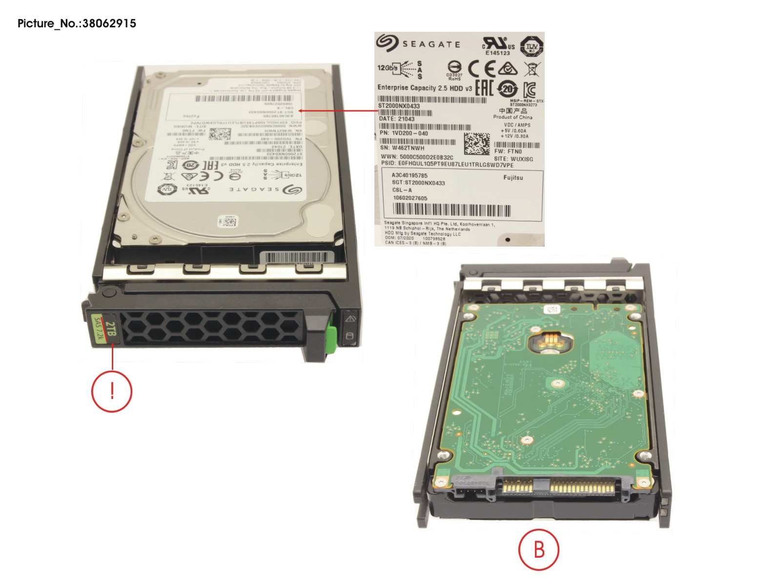 HD SAS 12G 2TB 7.2K 512N HOT PL 2.5 BC