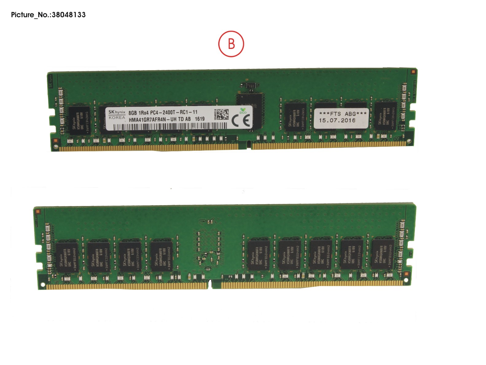 8 GB DDR4 2400 MHZ PC4-2400T-R RG  ECC