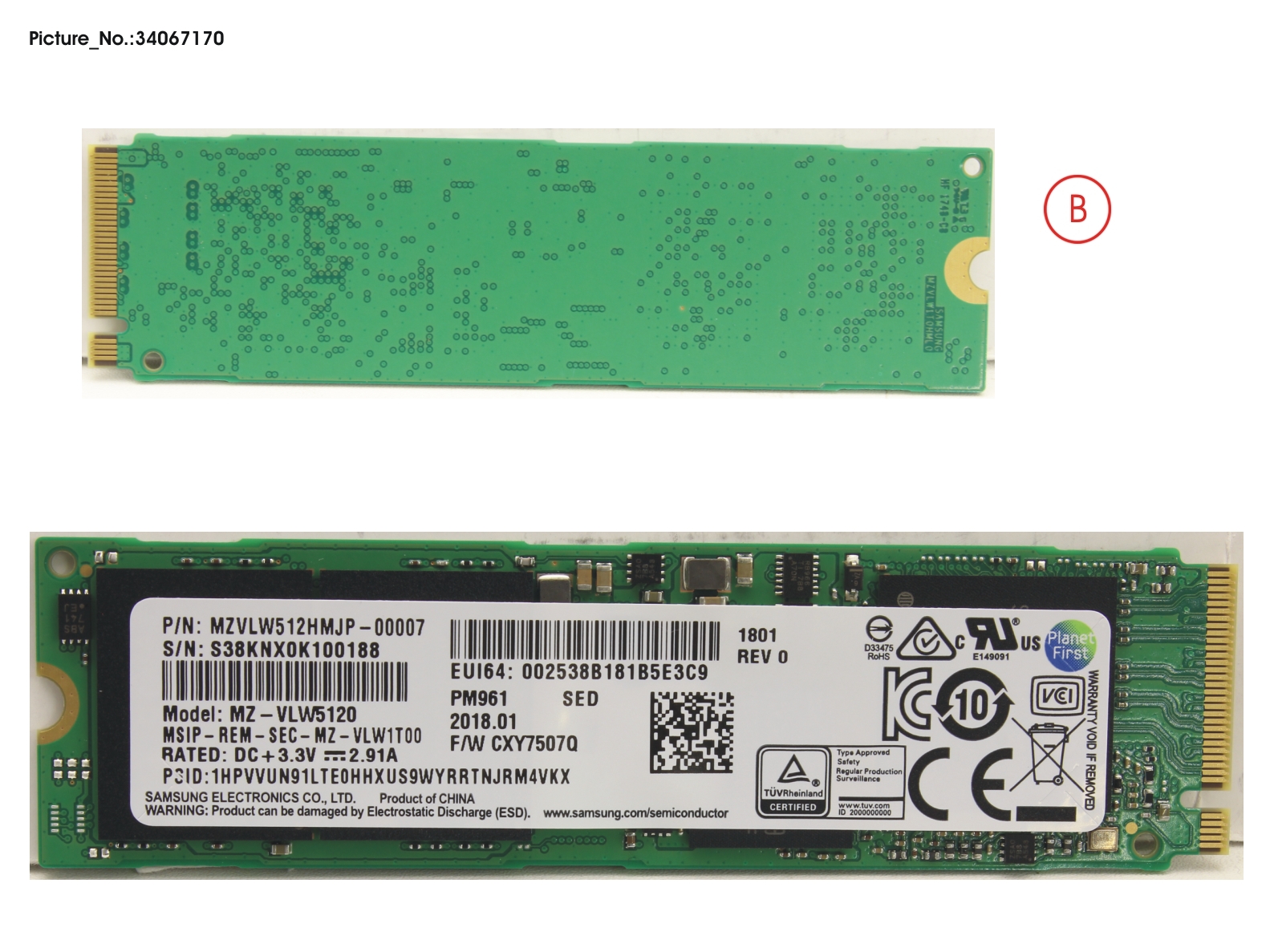 SSD PCIE M.2 2280 PM961 512GB(FDE) SSD PCIE M.2 2280 PM961 512GB(FDE)