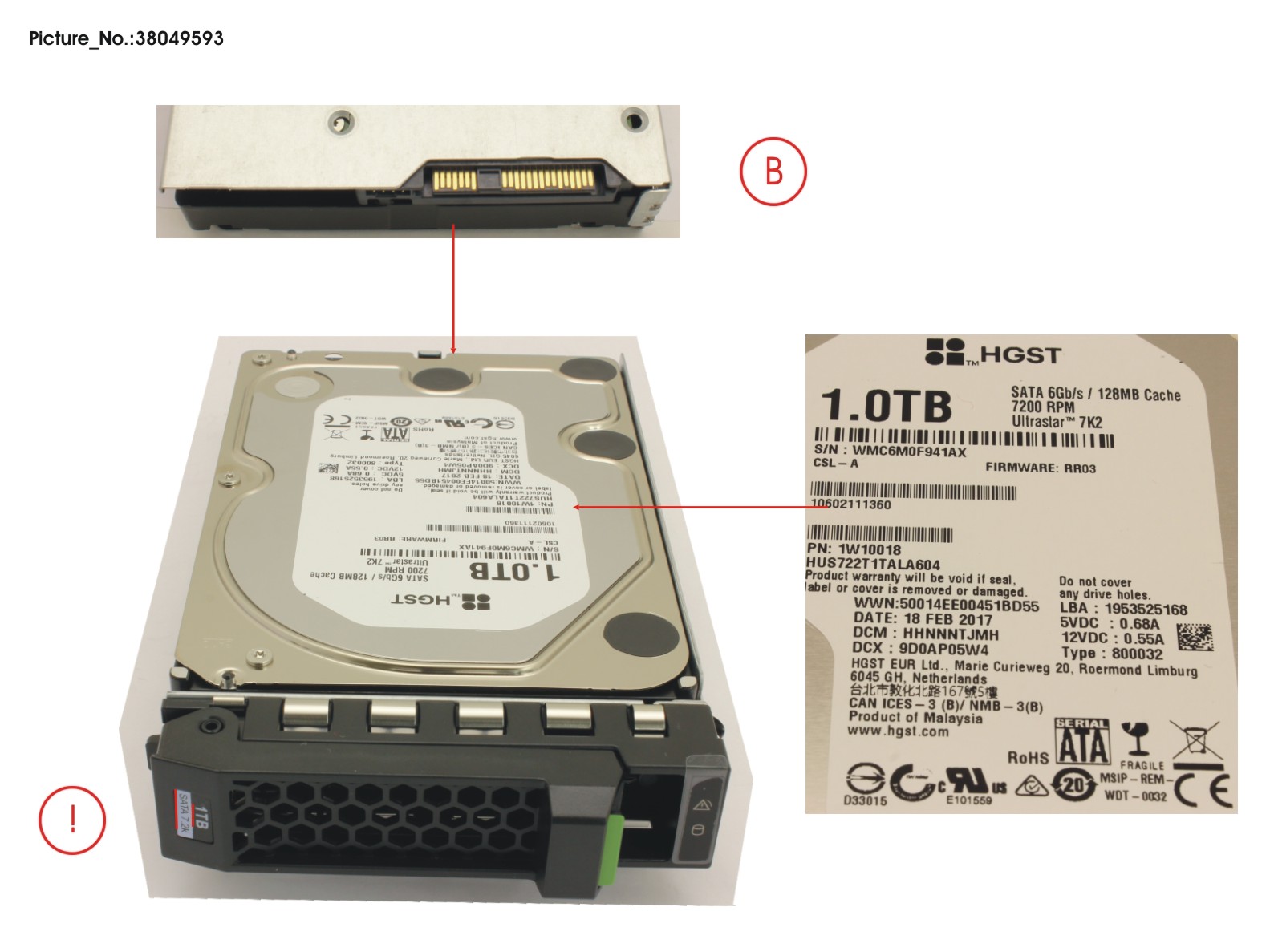 FUJITSU HD SATA 6G 1TB 7.2K HOT PL 3.5